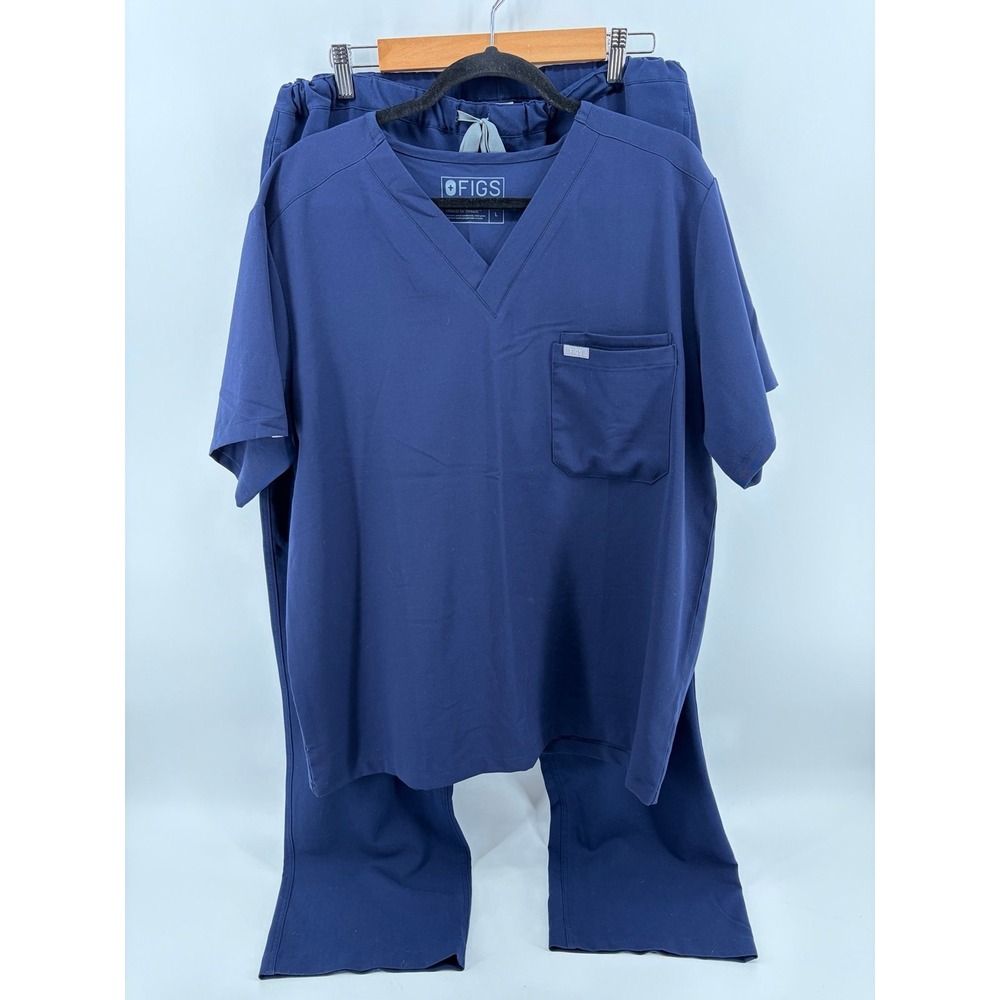 FIGS Scrub Set, Blue Technical Collection Leon, Men's Size Large, Pre-Owned